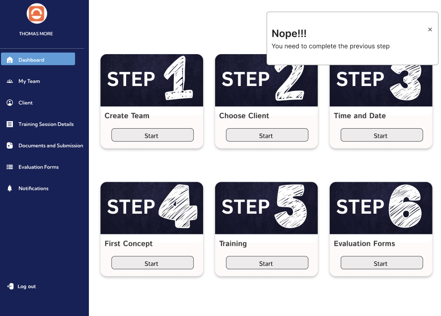 Training Session Application Design